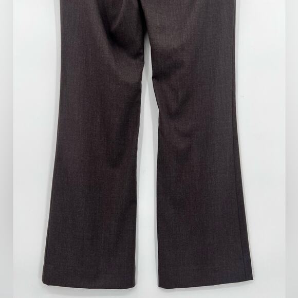 Club Monaco Keri Ivy Flare Leg Trouser Pant Wool Blend Brown Stretch Pocket 4 - Picture 7 of 11